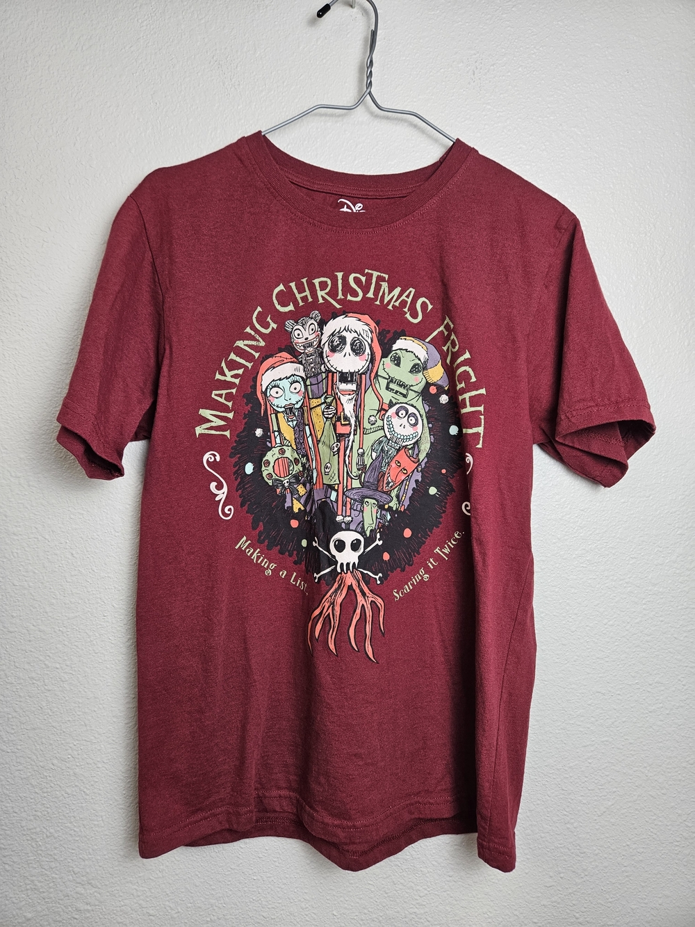 Disney Burgundy 'Making Christmas Fright' Graphic Tee Medium